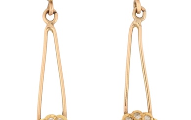 A pair of opal and diamond flowerhead cluster drop earrings,...