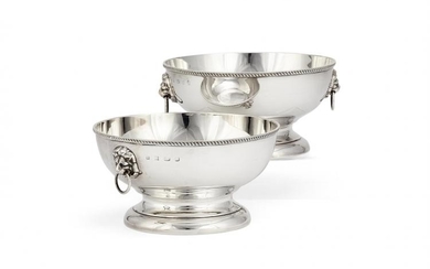 A pair of silver circular rose bowls by P. H. Vogel & Co.
