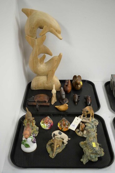 A selection of decorative animal figures