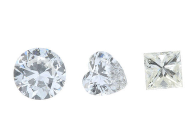 A selection of vari-shape diamonds, total weight 11.84cts.