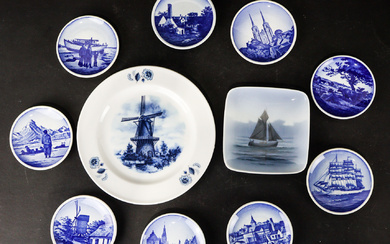 A set of eight Royal Copenhagen (Denmark) pin dishes, a...