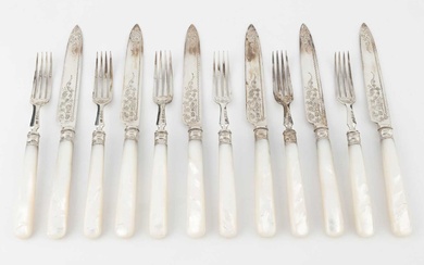 A set of six late Victorian silver dessert knives and...