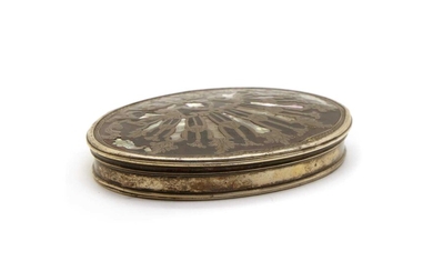 A silver and tortoiseshell snuff box