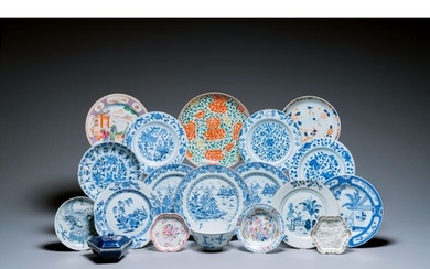 A varied collection of Chinese porcelain, Kangxi and laterDi...