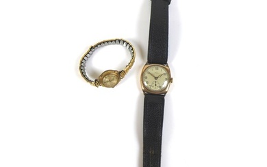 A vintage 9ct gold cased Frey wristwatch, with Arabic dial a...