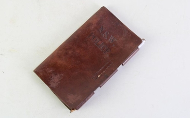 A vintage NSW policeman's leather notebook cover (L15.5cm)