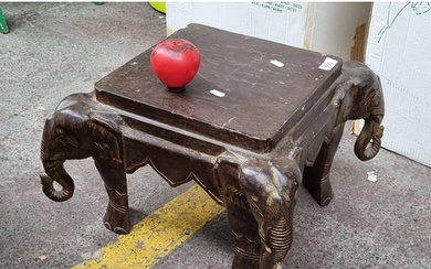 A wonderful antique solid carved wood table / Chinese Elepha...