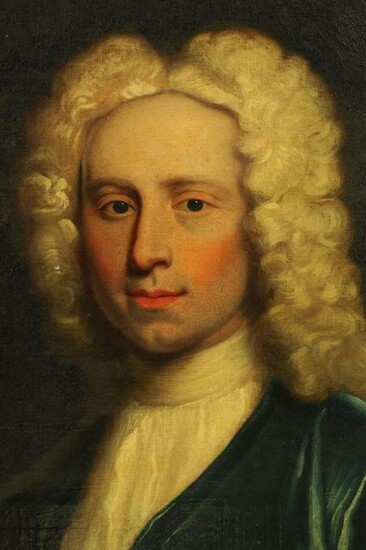 AN EARLY 18TH CENTURY PORTRAIT - OIL ON CANVAS the
