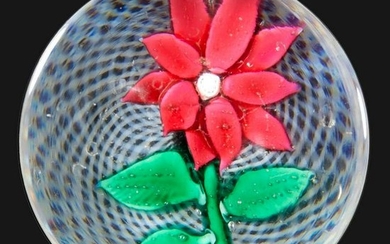 ANTIQUE NEW ENGLAND POINSETTIA PAPERWEIGHT