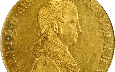 AUSTRIA. 4 Ducats, 1848-A. Vienna Mint. Ferdinand I. PCGS AU-58 Gold Shield.
