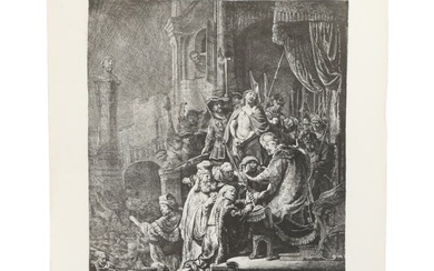 After Rembrandt van Rijn, Dutch (1606-1669), Christ Before Pilate: the large plate, 1639
