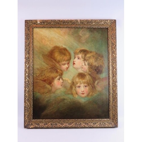 After Sir Joshua Reynolds (1723-1792) - 'Angels Heads', oil ...