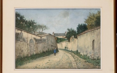Alphonse Alexis MORLOT (1838-1918) Ruelle Paire d'aquarelles Signé...