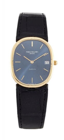 An 18ct gold 'Ellipse' quartz wristwatch by...