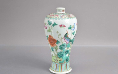 An 18th or 19th Century Chinese Qing dynastly famille rose meiping shape vase