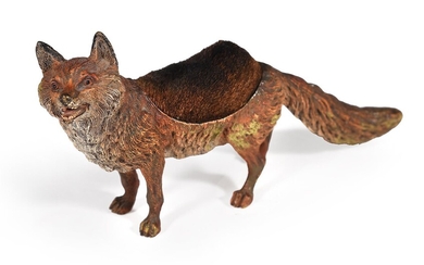 An Austrian cold painted bronze model of a fox