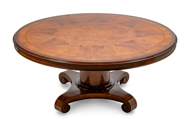 An Edwardian Inlaid and Veneered Center Table Height 32
