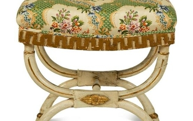 An Italian Neoclassical Style Painted Tabouret Height