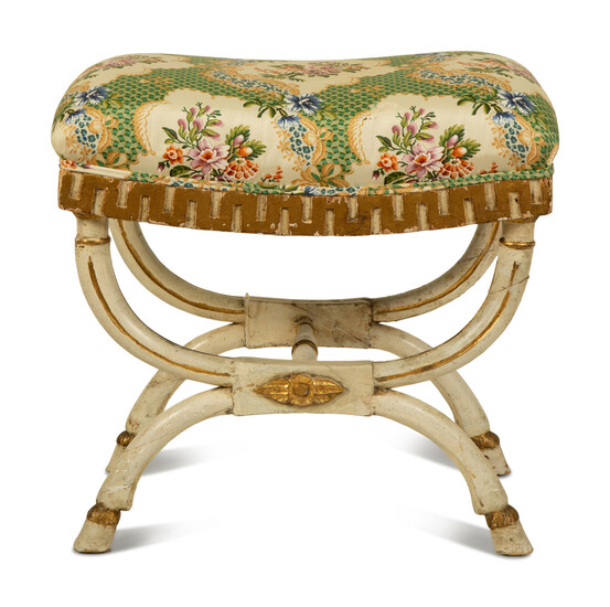 An Italian Neoclassical Style Painted Tabouret