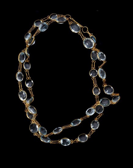 An aquamarine necklace