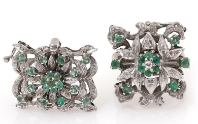 SOLD. An emerald and diamond ring set with a diamond encircled by numerous emeralds, mounted in 14k and 18k white gold. Size 53. – Bruun Rasmussen Auctioneers of Fine Art