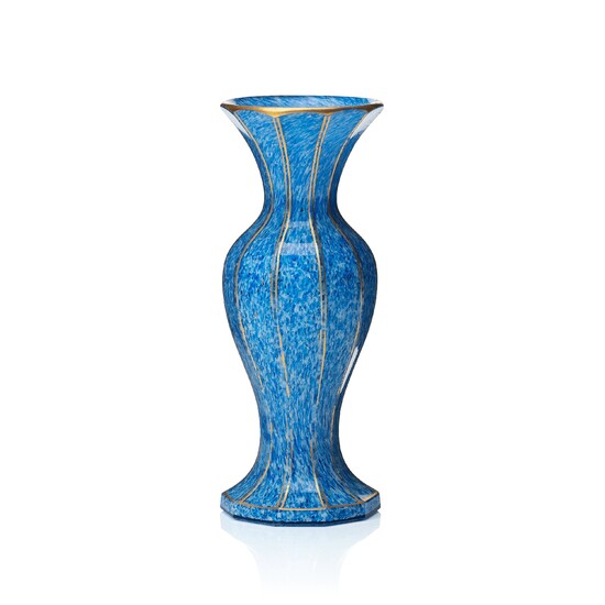 An opaline glass vase, presumably Russian, late 19th century.