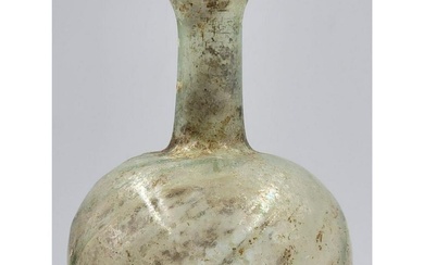 Ancient Roman Glass Bottle With Swirls