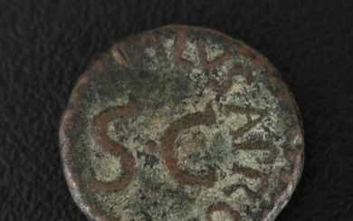 Ancient Roman Imperial Quadrans Coin of Augustus Caesar, ca. 20 B.C.