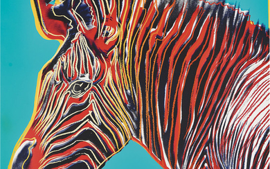 Andy Warhol American 1928–1987 Grevy’s Zebra (from the Endangered Species series) 1983 colour silkscreen on Lenox Museum Board signe...