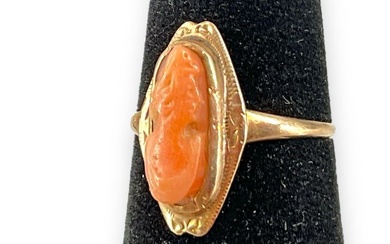 Antique 10kt Yellow Gold Cameo Ring