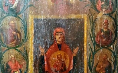 Antique 19c Russian icon of Kurskaya