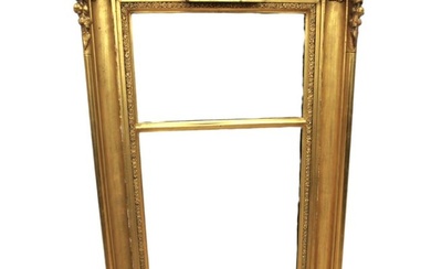 Antique 19thC French shell carved 2 section mirror