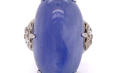 Antique 48.39 Ct. Star Sapphire and Diamond Ring