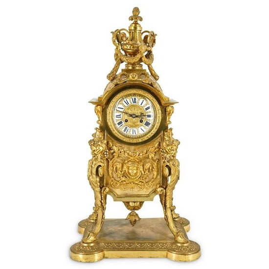 Antique French A.D. Mougin Deux MÃ©dailles Mantel Clock