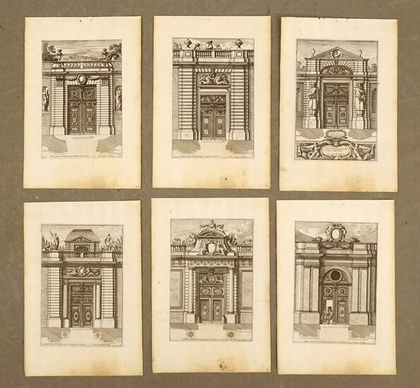 Antique French Architectural Print Set (6)