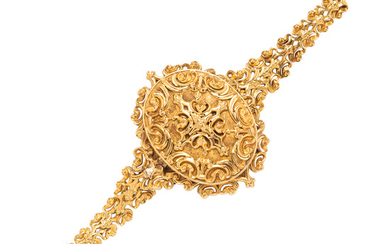 Antique Gold Locket Bracelet