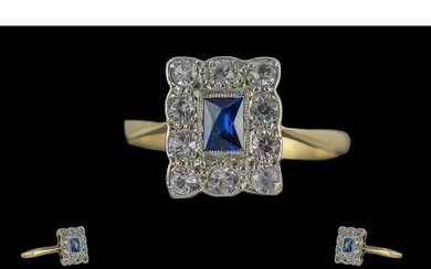 Antique Period - Attractive 18ct Gold Sapphire and Diamond S...