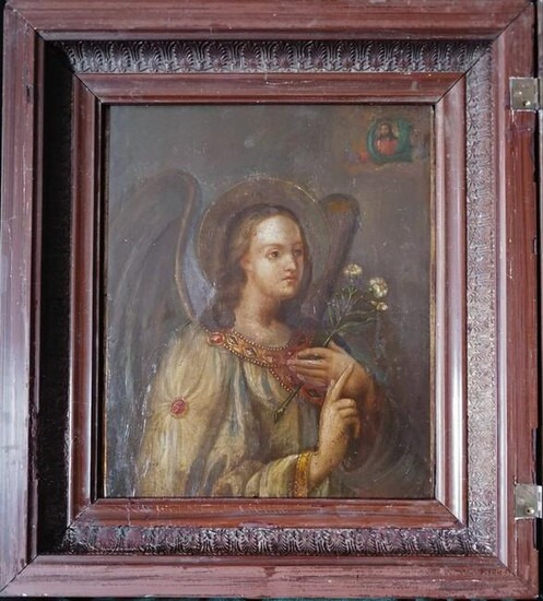 Antique Russian 1890 Icon Of Archangel Gabriel With