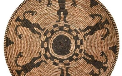 Apache Coiled Basket Tray with Figures