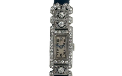 Art Deco Platinum Ladies Watch With 2.50 Cts in Diamonds