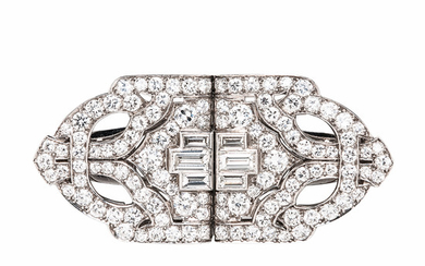 Art Deco Platinum and Diamond Dress Clips