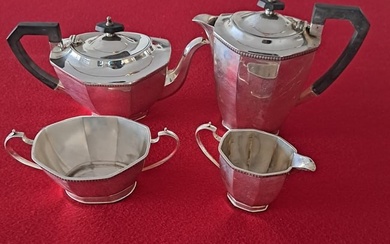 Art Deco Silver Plate Tea Set- 4 Pieces