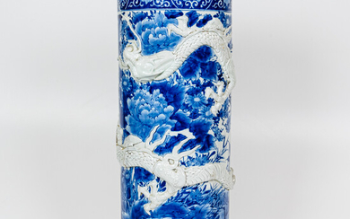 Asian Blue and White Umbrella Stand