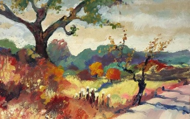 Autumn in Provence, signed French Modernist Oil Painting