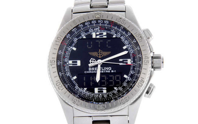 BREITLING - a gentleman's stainless steel Professional B-1 Super Quartz bracelet watch.