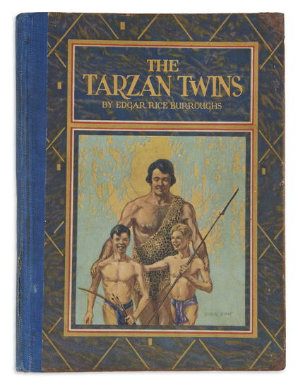 BURROUGHS, EDGAR RICE. The Tarzan Twins. Illustrated in color by Douglas Grant. 8vo,...
