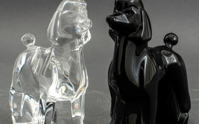 Baccarat Black & Clear Crystal Poodle Figure, 2