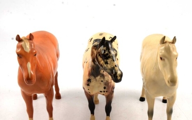 Beswick Appaloosa Stallion, palomino and dappled horses.