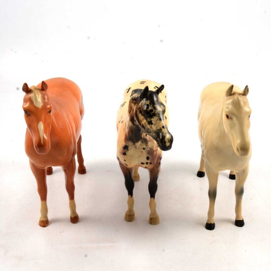 Beswick Appaloosa Stallion, palomino and dappled horses.