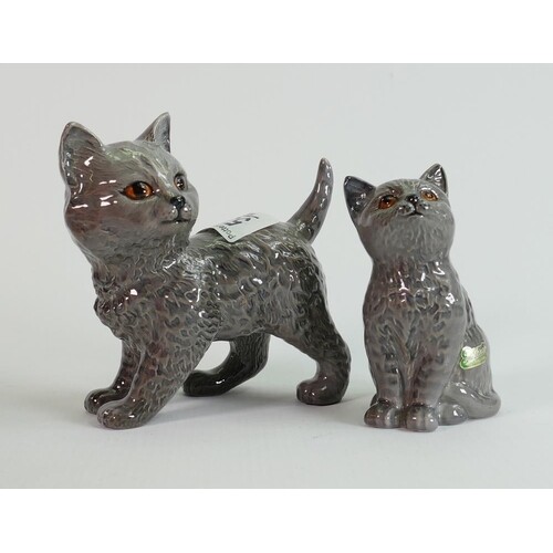 Beswick Persian kittens: kitten 1885 and grey seated kitten ...